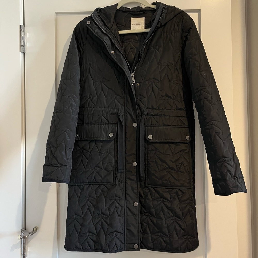 Black Avec Les Filles lightweight coat